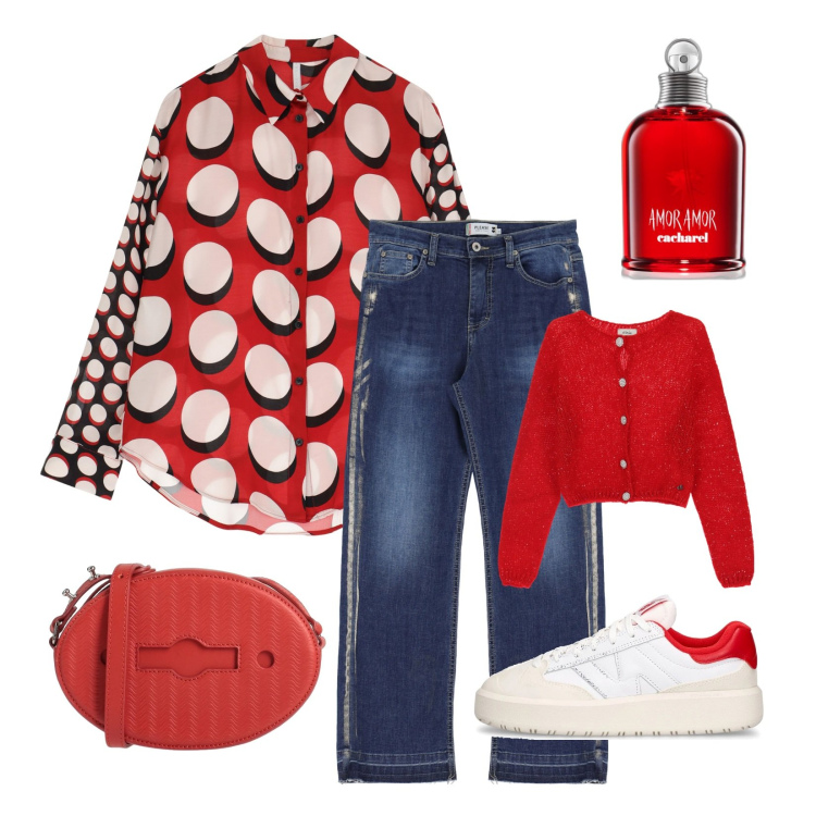 Outfit donna - Energia!. Stile Casual per Tutti i giorni. Abbinamento con borse a tracolla, profumi, jeans dritti, camicie, cardigans, sneakers.