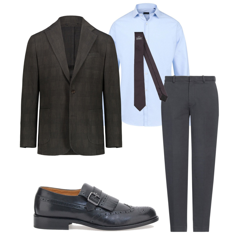 Outfit uomo - Scarpe che parlano di te. Stile Business/Elegante per Ufficio. Abbinamento con pantaloni, cravatte, scarpe stringate, camicie, giacche.