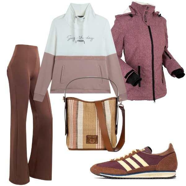 Outfit donna - Total look #2058392. Stile Basic per Tutti i giorni. Abbinamento con blazer, borse a secchiello, felpe, pantaloni skinny, sneakers.