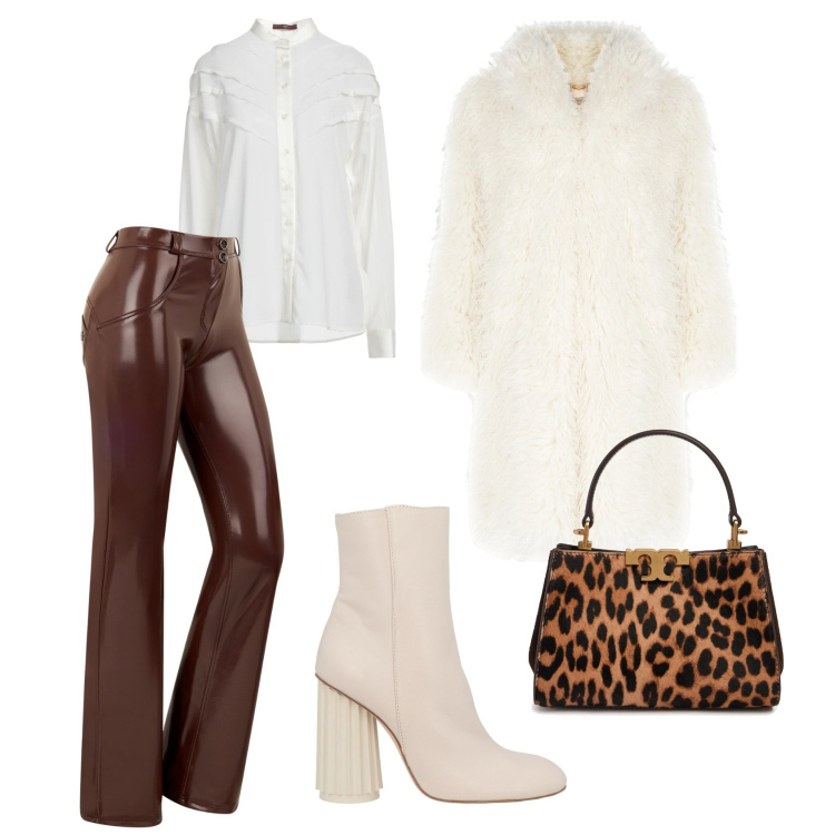 Outfit donna - Latte e caffè. per Tutti i giorni. Abbinamento con stivaletti, camicie, cappotti, pantaloni, borse a mano.