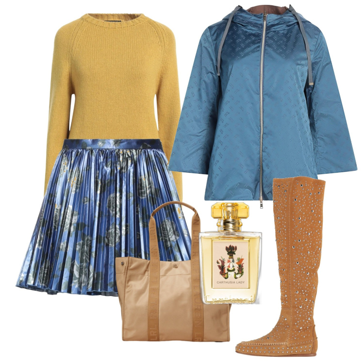Outfit donna - Outfit colorati - @pamela. Stile Urban per Tutti i giorni. Abbinamento con stivali, blazer, minigonne, pullovers, profumi, borse tote.