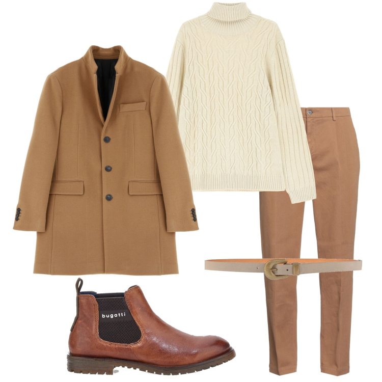 Outfit uomo - Business men. Stile Business/Elegante per Ufficio. Abbinamento con pantaloni, cinture, cappotti, maglieria, stivali e stivaletti.