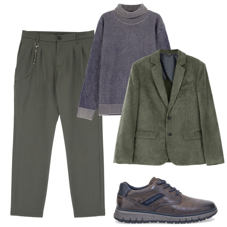 Outfit uomo - Total look #2058842. Stile Urban per Tutti i giorni. Abbinamento con pantaloni, maglieria, giacche, scarpe stringate.