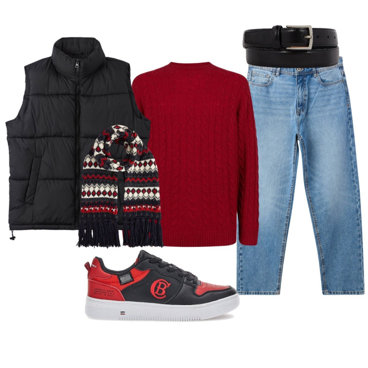 Outfit uomo - Il pratico smanicato. Stile Casual per Tutti i giorni. Abbinamento con jeans, piumini, maglieria, sneakers, cinture, sciarpe.