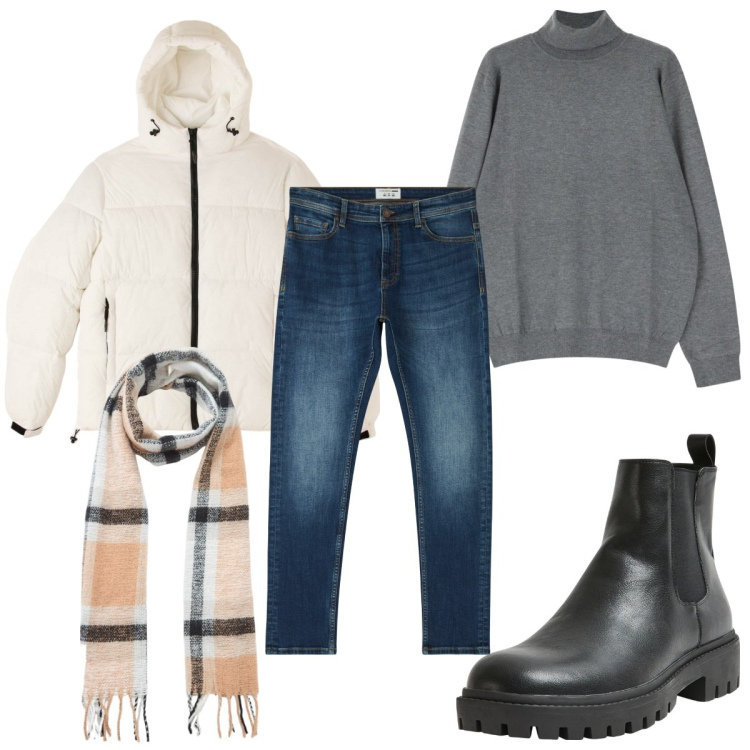 Outfit uomo - Maglioni a collo alto trendy. Stile Trendy per Tutti i giorni. Abbinamento con jeans skinny, stivali e stivaletti, piumini, sciarpe, maglieria.
