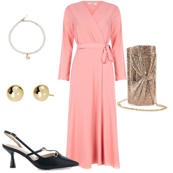 Outfit donna - Cerimonia. Stile Bon Ton per Cerimonia. Abbinamento con braccialetti, orecchini, vestiti chemisier, pochette, décolleté.