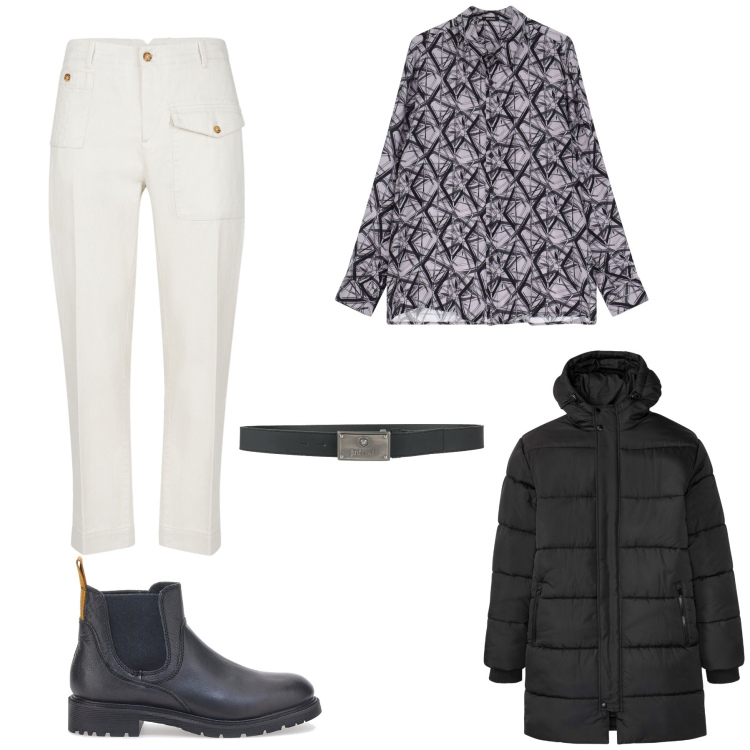 Outfit uomo - Disegni geometrici. Stile Casual Abbinamento con giacche, cinture, camicie, stivali e stivaletti, pantaloni.