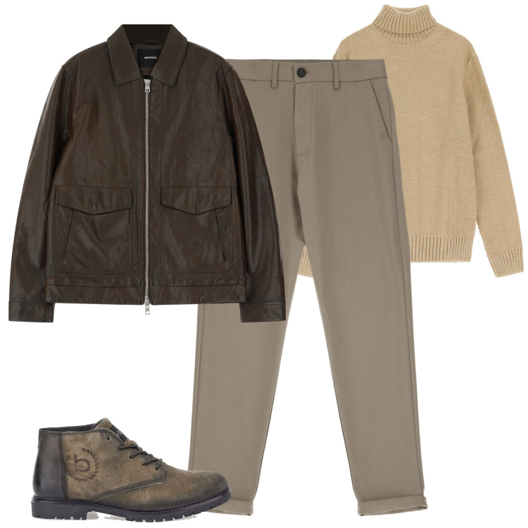 Outfit uomo - City. Stile Urban per Tutti i giorni. Abbinamento con pantaloni, giacche, maglieria, scarpe stringate.