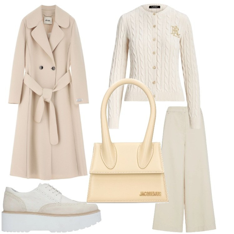 Outfit donna - Morbidamente. Stile Casual chic per Serata fuori. Abbinamento con scarpe stringate, cappotti, cardigans, borse a mano, pantaloni.