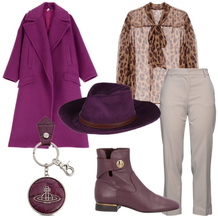 Outfit donna - Accessori. Stile Glamour per Tutti i giorni. Abbinamento con stivaletti, cappelli, pantaloni, camicie, cappotti, portachiavi.