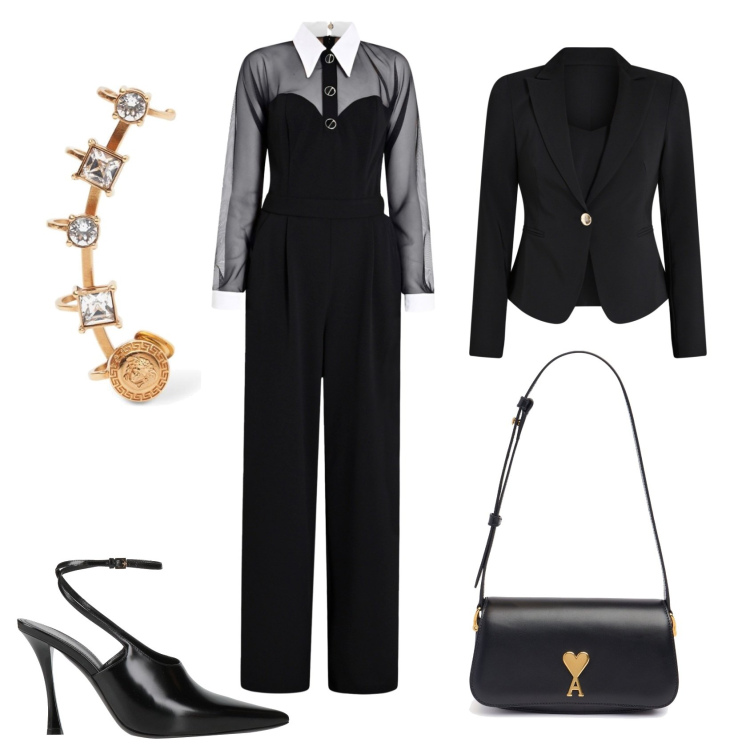 Outfit donna - Dettagli in tulle. Stile Glamour per Serata fuori. Abbinamento con décolleté, blazer, tute, orecchini, borse a spalla.