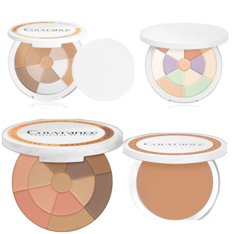 Outfit donna - Couvrance Avene. Abbinamento con terre, ciprie, ciprie, fondotinta.