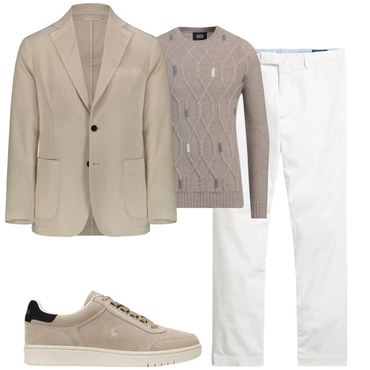 Outfit uomo - City. Stile Trendy per Tutti i giorni. Abbinamento con pullovers, pantaloni chino, sneakers, giacche.