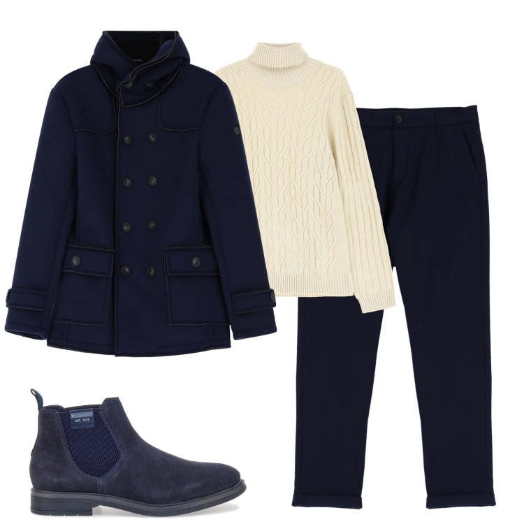 Outfit uomo - City. Stile Trendy per Tutti i giorni. Abbinamento con pantaloni, maglieria, giacche, stivali e stivaletti.