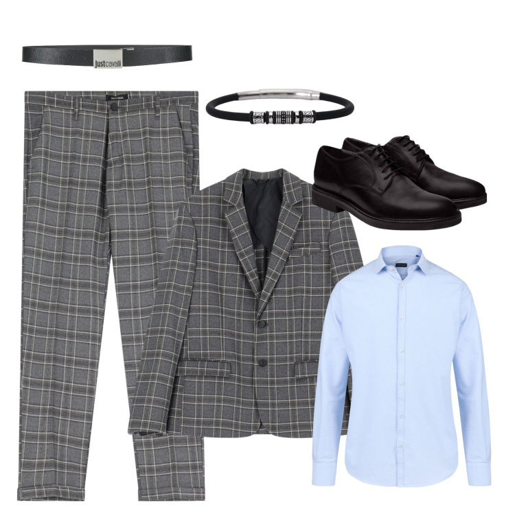 Outfit uomo - Checks!. Stile Urban per Tutti i giorni. Abbinamento con cinture, braccialetti, pantaloni, giacche, scarpe stringate, camicie.