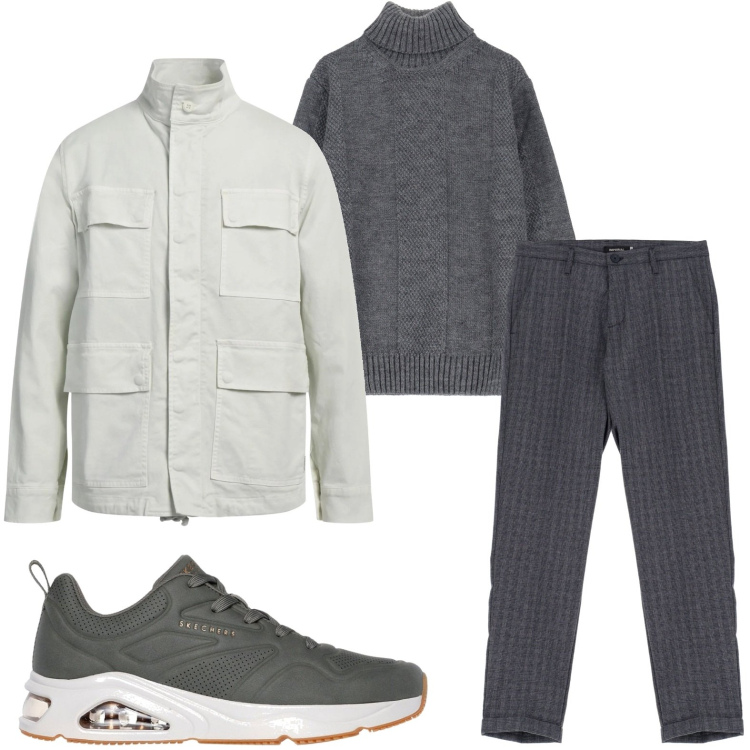 Outfit uomo - Il pantalone gessato. Stile Trendy per Tutti i giorni. Abbinamento con giacche, pantaloni, maglieria, sneakers.