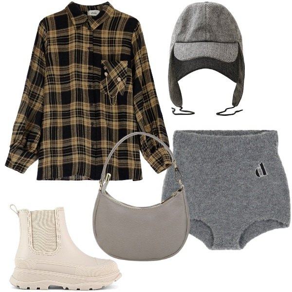 Outfit donna - La camicia passeparout. Stile Urban per Tutti i giorni. Abbinamento con borse a spalla, shorts, camicie, cappelli, stivali.