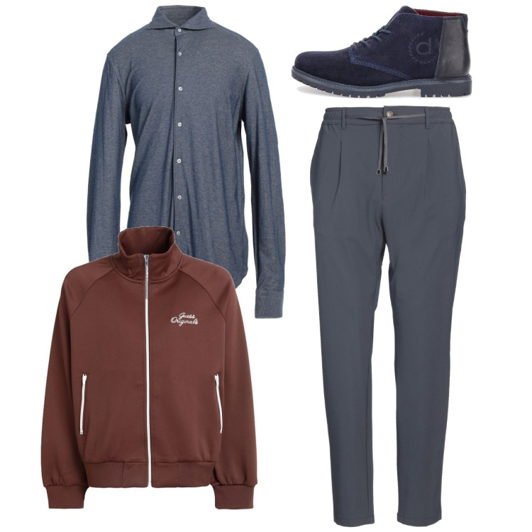 Outfit uomo - City. Stile Casual per Tutti i giorni. Abbinamento con felpe, pantaloni, camicie, scarpe stringate.