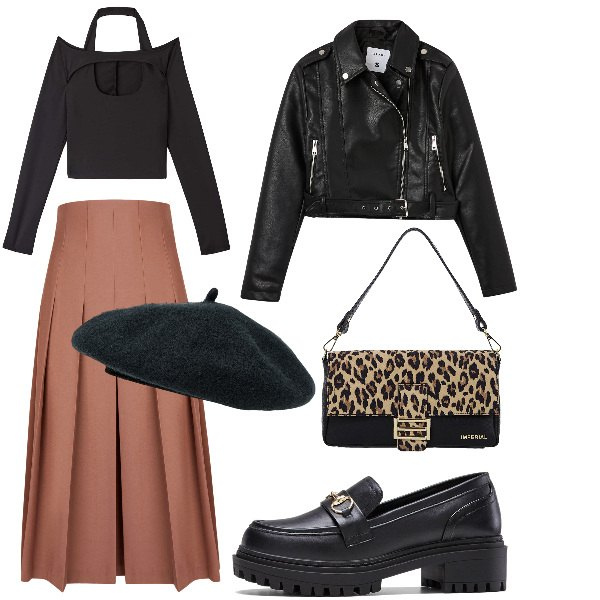 Outfit donna - sbarazzina a san valentino. Stile Boho per Tutti i giorni. Abbinamento con mocassini, t-shirt, giacche, borse a spalla, gonne longuette, cappelli e berretti.