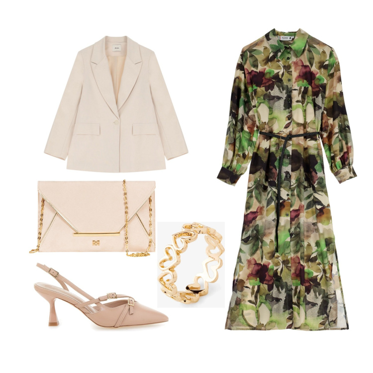 Outfit donna - Total look #2060400. Abbinamento con anelli, pochette, vestiti lunghi, blazer, décolleté.