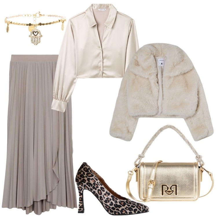Outfit donna - Total look #2060987. Stile Chic per Serata fuori. look ideale per Tall. Abbinamento con gonne lunghe, camicie, blazer, borse a mano, décolleté, braccialetti.