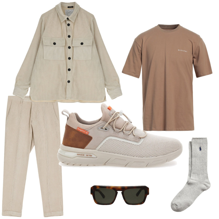 Outfit uomo - sneakers. Stile Casual per Tutti i giorni. Abbinamento con occhiali da sole, t-shirt, pantaloni, camicie, calzini, sneakers.