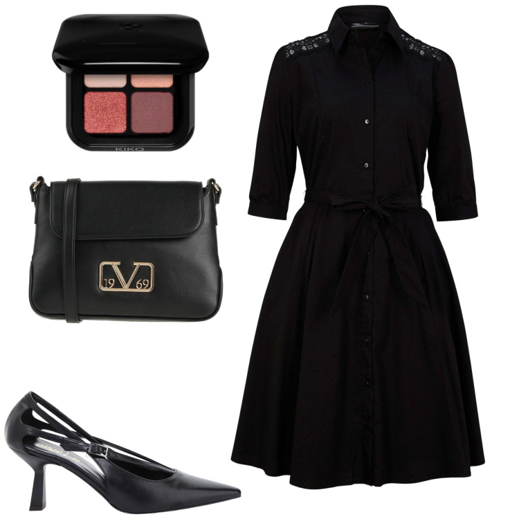 Outfit donna - Chemisier per tante occasioni. Stile Chic per Tutti i giorni. Abbinamento con vestiti chemisier, borse a tracolla, ombretti, décolleté.