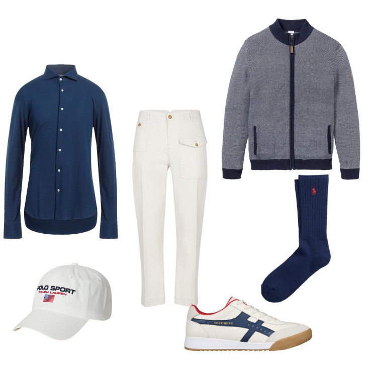 Outfit uomo - Voglio piacere. Stile Casual per Tutti i giorni. Abbinamento con cardigans, camicie, calzini, berretti, sneakers, pantaloni.