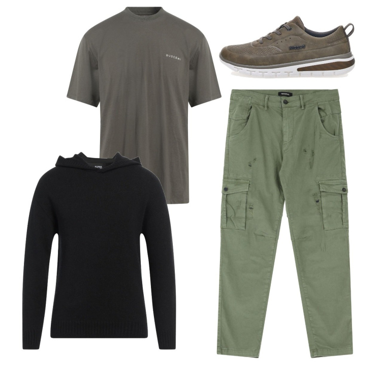 Outfit uomo - City. Stile Casual per Tutti i giorni. Abbinamento con pullovers, t-shirt, pantaloni chino, sneakers.