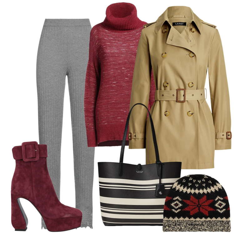 Outfit donna - I lunghi leggins in maglina. Stile Trendy per Tutti i giorni. Abbinamento con pullovers, pantaloni, stivaletti, trench, berretti, borse tote.