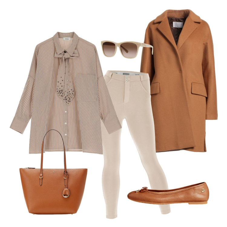 Outfit donna - Camicia il capo iconico!. Stile Casual chic per Tutti i giorni. Abbinamento con cappotti, pantaloni skinny, camicie, ballerine, occhiali da sole, borse tote.