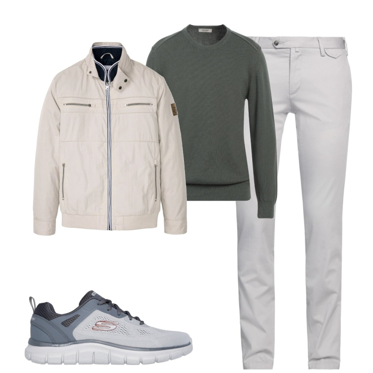 Outfit uomo - Total look #2061785. Stile Casual per Tutti i giorni. Abbinamento con giacche, pullovers, pantaloni, sneakers.