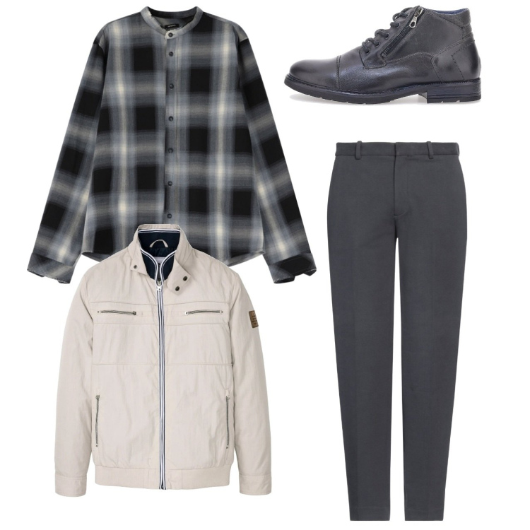 Outfit uomo - City. Stile Casual per Tutti i giorni. Abbinamento con giacche, pantaloni, camicie, stivali e stivaletti.