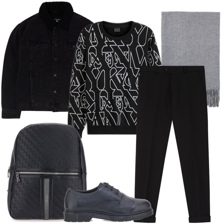 Outfit uomo - Non solo nero. Stile Urban per Serata speciale. Abbinamento con felpe, giacche, pantaloni, sciarpe, borse sportive, scarpe stringate.