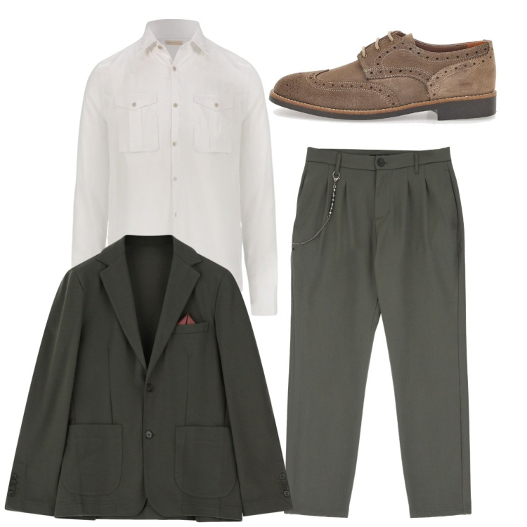 Outfit uomo - City. Stile Trendy per Serata speciale. Abbinamento con giacche, pantaloni, camicie, scarpe stringate.