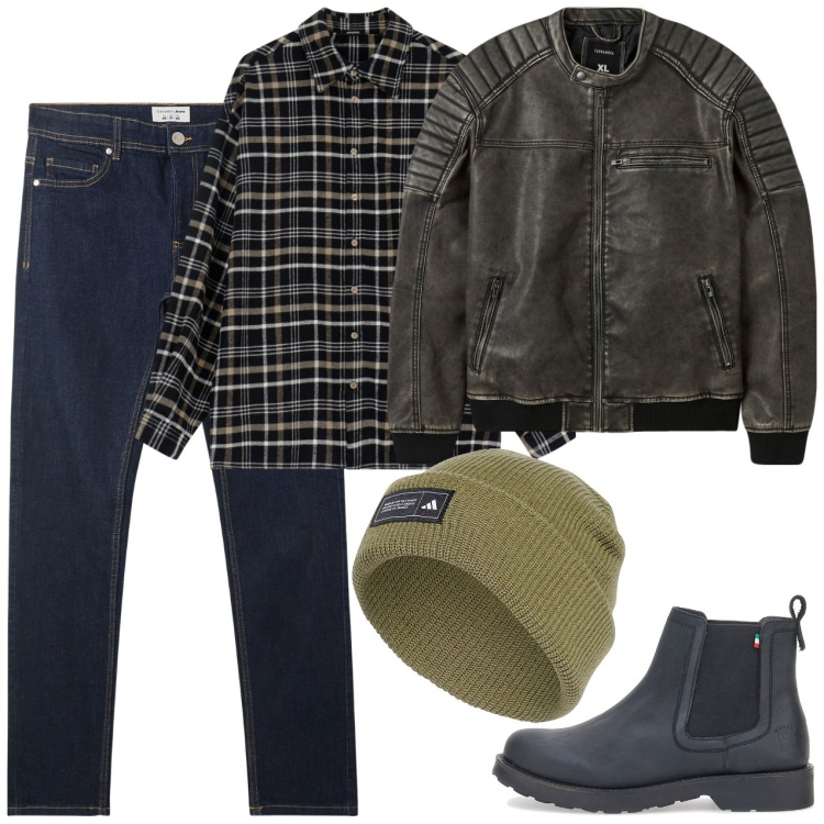 Outfit uomo - Camicia a quadri. Stile Casual per Tutti i giorni. Abbinamento con jeans skinny, giacche, camicie, stivali e stivaletti, berretti.