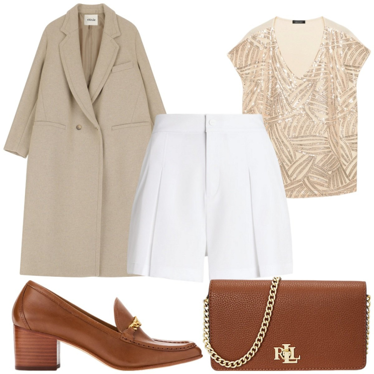 Outfit donna - Total look #2062120. Stile Trendy per Tutti i giorni. Abbinamento con blazer, minigonne, décolleté, borse a mano, t-shirt.