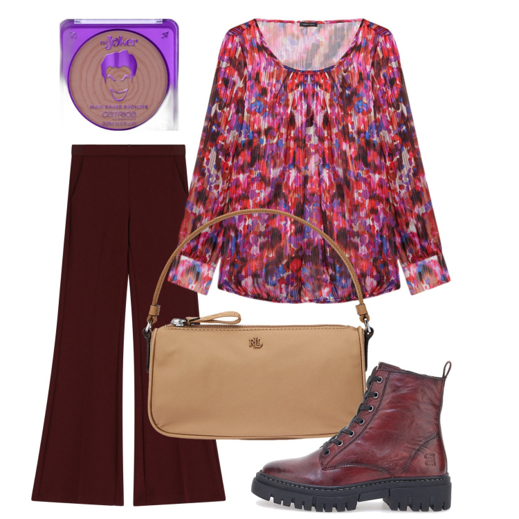 Outfit donna - Febbraio. Stile Bon Ton per Tutti i giorni. Abbinamento con terre, pantaloni, pochette, anfibi, bluse.