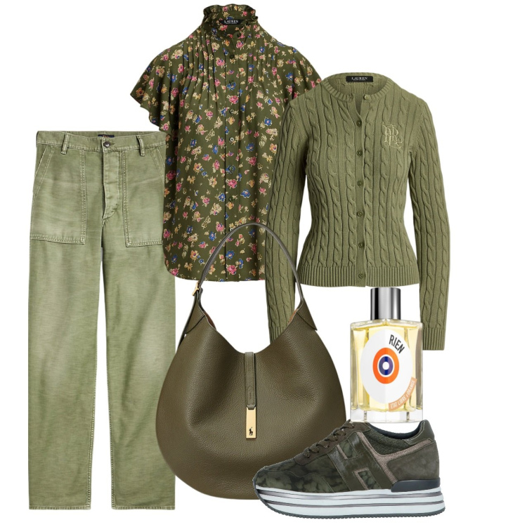 Outfit donna - Febbraio. Stile Urban per Tutti i giorni. Abbinamento con sneakers, profumi, pantaloni, borse a spalla, camicie, cardigans.