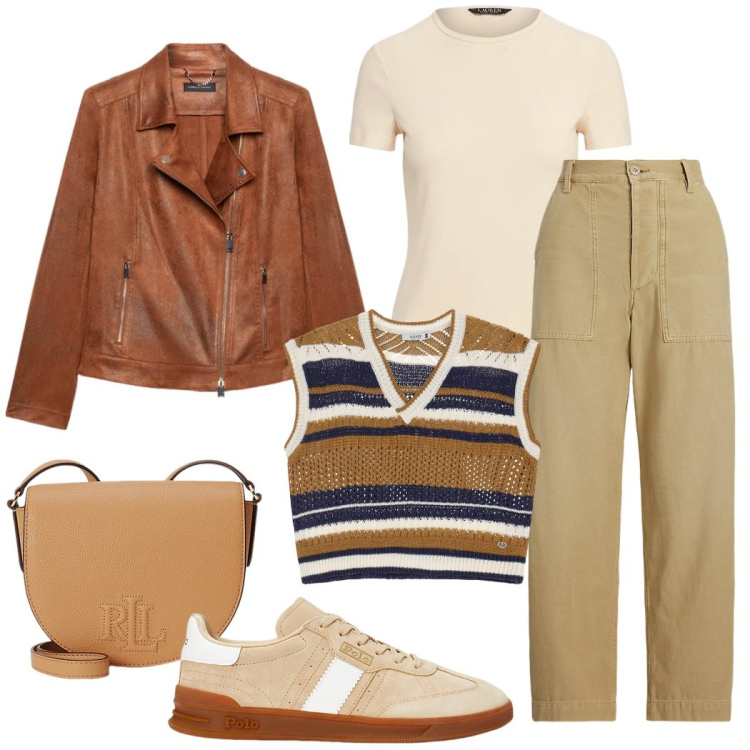 Outfit donna - Maschile ma non troppo. Stile Mannish per Ufficio. Abbinamento con maglieria, pantaloni, sneakers, borse a tracolla, t-shirt, blazer.