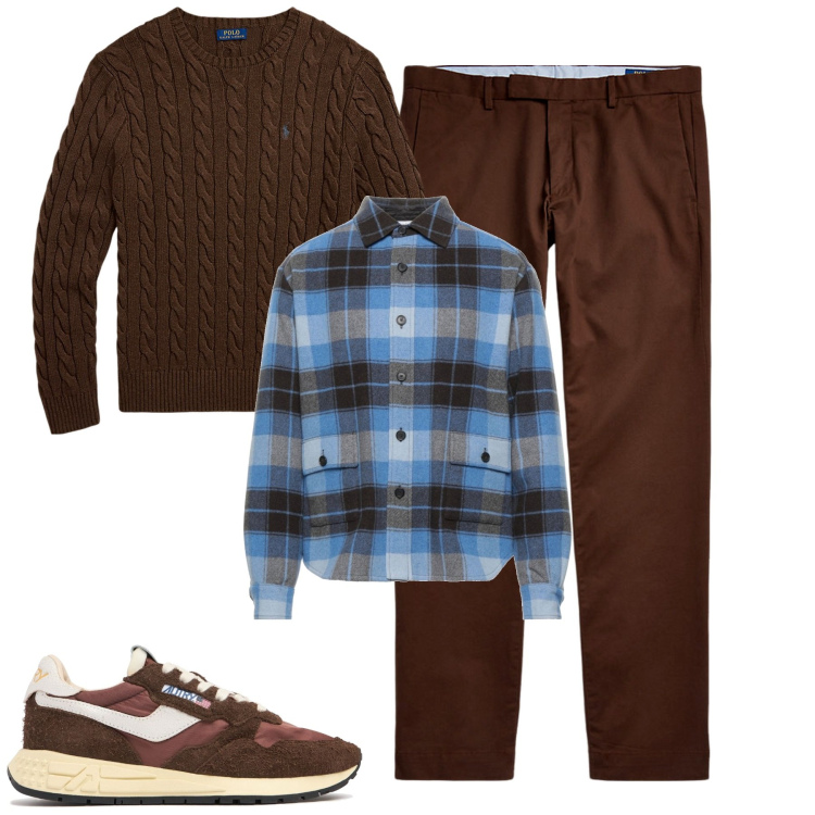 Outfit uomo - City. Stile Casual per Tutti i giorni. Abbinamento con camicie, pantaloni chino, maglieria, sneakers.