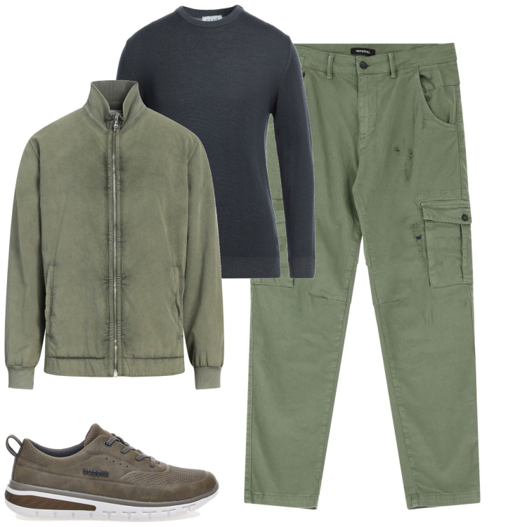 Outfit uomo - Total look #2062783. Stile Casual per Tutti i giorni. Abbinamento con giacche, pullovers, pantaloni chino, sneakers.