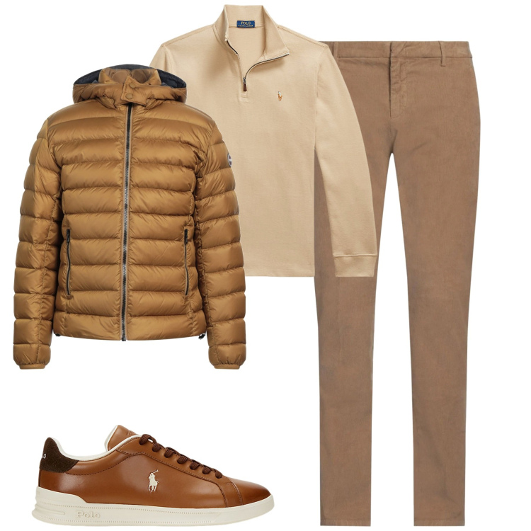 Outfit uomo - City. Stile Urban per Tutti i giorni. Abbinamento con piumini, pantaloni, sneakers, pullovers.