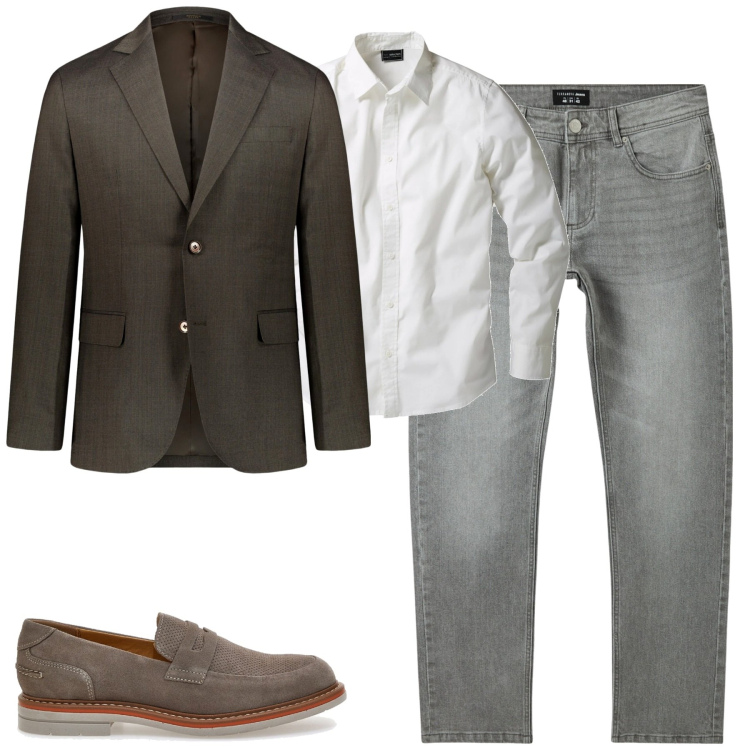 Outfit uomo - City. Stile Trendy per Tutti i giorni. Abbinamento con camicie, jeans, abiti, scarpe stringate.