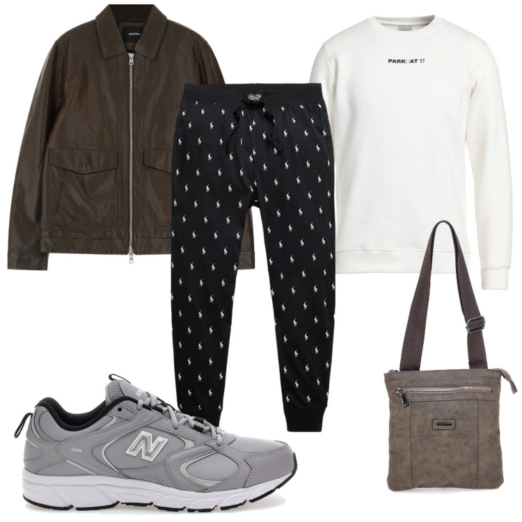 Outfit uomo - Total look #2062795. Stile Trendy per Tutti i giorni. Abbinamento con felpe, giacche, pantaloni, portafogli, sneakers.