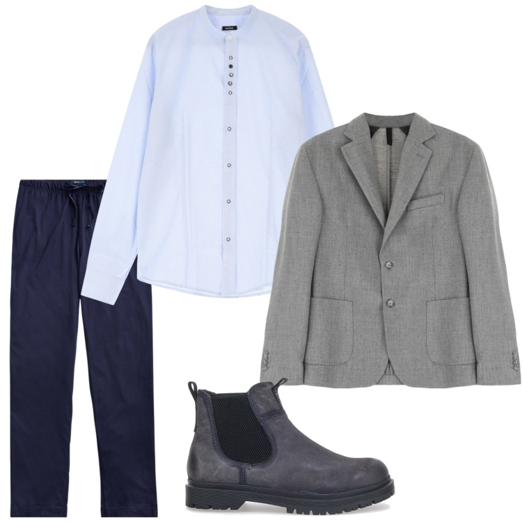 Outfit uomo - Stile classico. Stile Urban per Ufficio. Abbinamento con camicie, giacche, pantaloni, stivali e stivaletti.