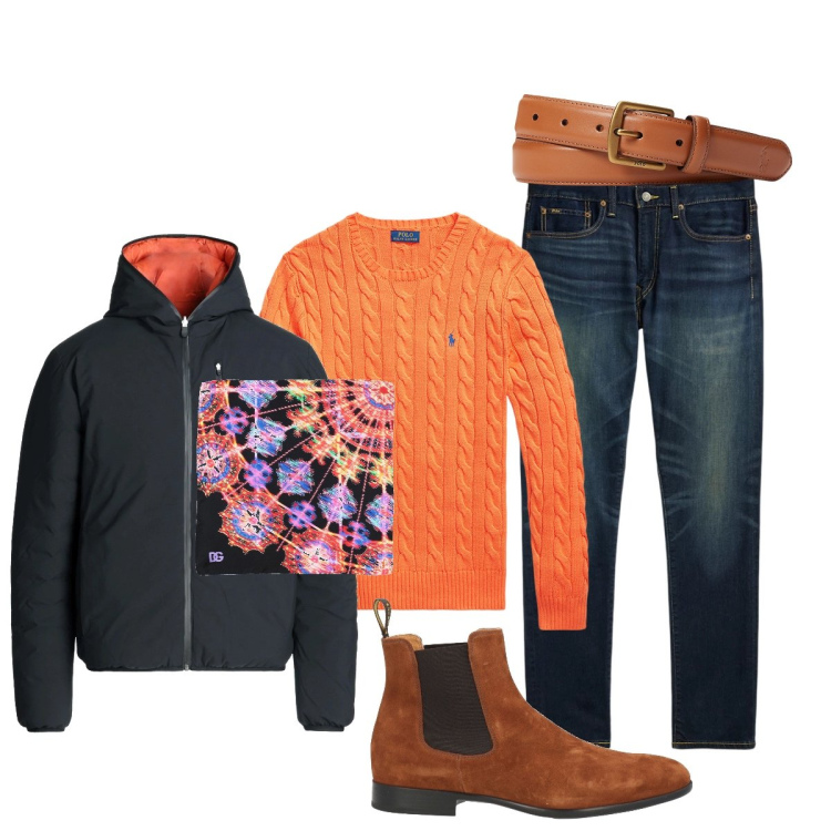 Outfit uomo - Voglia di colore…. Stile Trendy per Tutti i giorni. Abbinamento con sciarpe, giacche, stivali e stivaletti, cinture, jeans, maglieria.