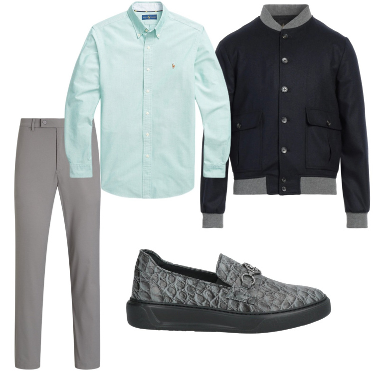 Outfit uomo - Sofisticato. Stile Urban per Tutti i giorni. Abbinamento con scarpe stringate, giacche, camicie, pantaloni.