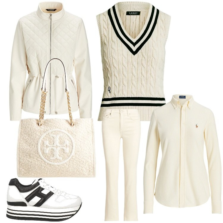 Outfit donna - La numero uno. Stile Sporty chic per Tutti i giorni. Abbinamento con borse a spalla, sneakers, jeans dritti, giacche, camicie, gilet.