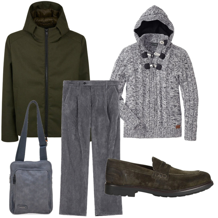 Outfit uomo - Guardaroba funzionale. Stile Urban per Tutti i giorni. Abbinamento con maglieria, scarpe stringate, pantaloni, portafogli, giacche.